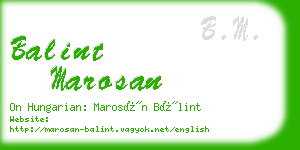 balint marosan business card